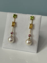 Load image into Gallery viewer, Gemstone and Pearl Earrings
