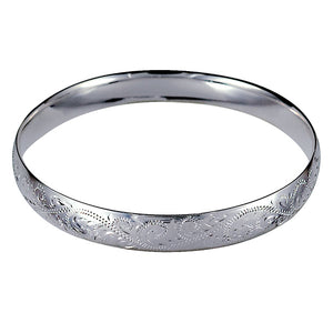 10mm Wide Engraved Bangle