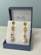 Load image into Gallery viewer, Gemstone and Pearl Earrings
