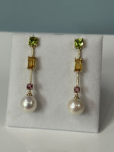 Load image into Gallery viewer, Gemstone and Pearl Earrings
