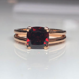 Rose Gold and Garnet Ring