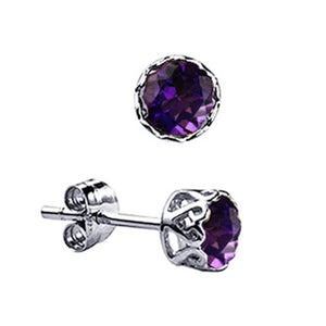 Amethyst Stud Earrings