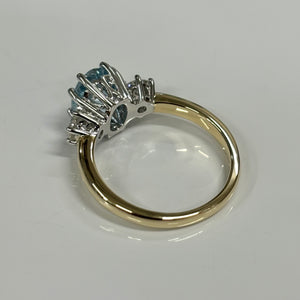 Aquamarine and Diamond Ring