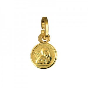 Yellow Gold Guardian Angel Medallion