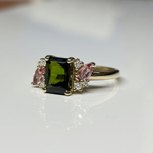 Tourmaline and Diamond Ring