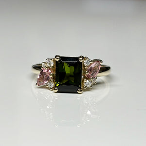 Tourmaline and Diamond Ring