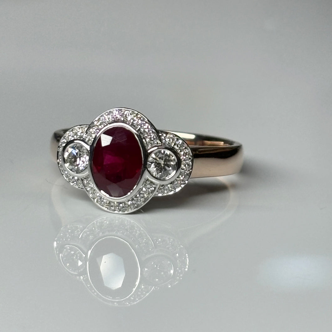 Rose Gold and Ruby Ring