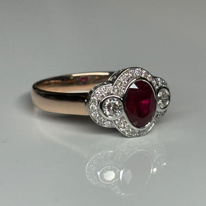 Rose Gold and Ruby Ring