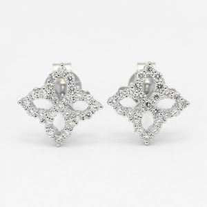 Diamond Flower Earrrings