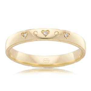 Diamond Set Heart Band