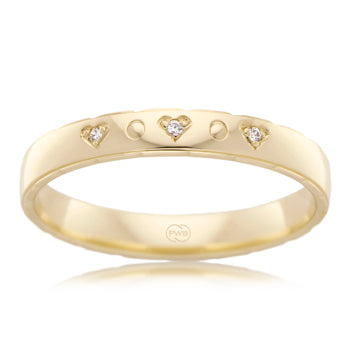 Diamond Set Heart Band