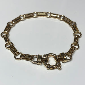 9ct Yellow Gold Filigree Link Bracelet