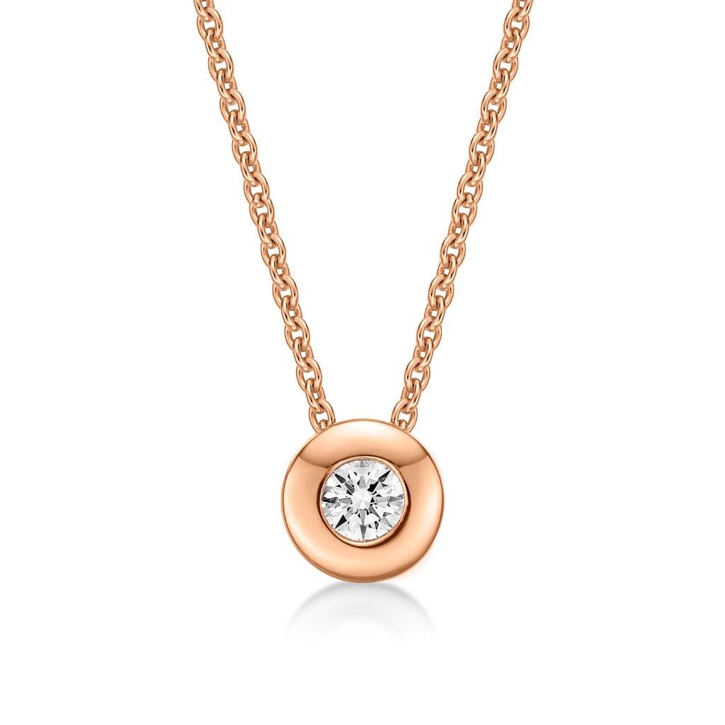 Round sparkle halo necklace rose deals gold