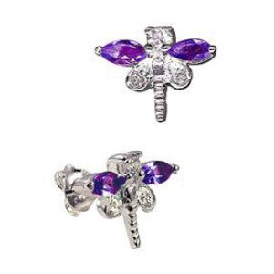 Purple Dragonfly Earrings