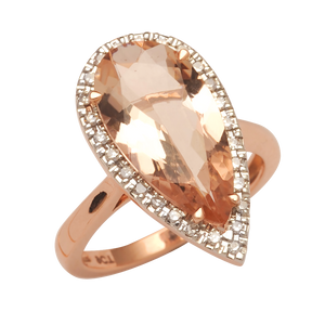 Pear Cut Morganite Ring