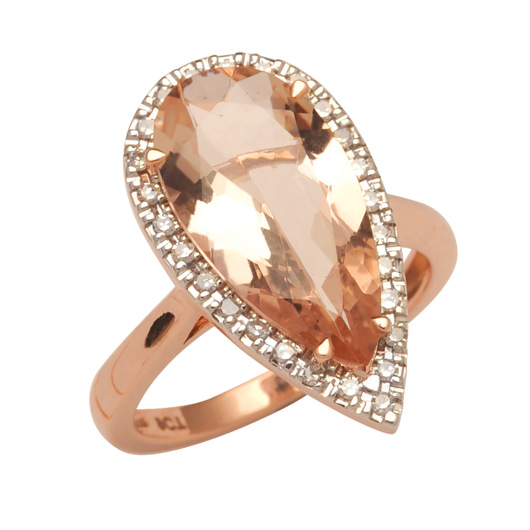 Pear Cut Morganite Ring