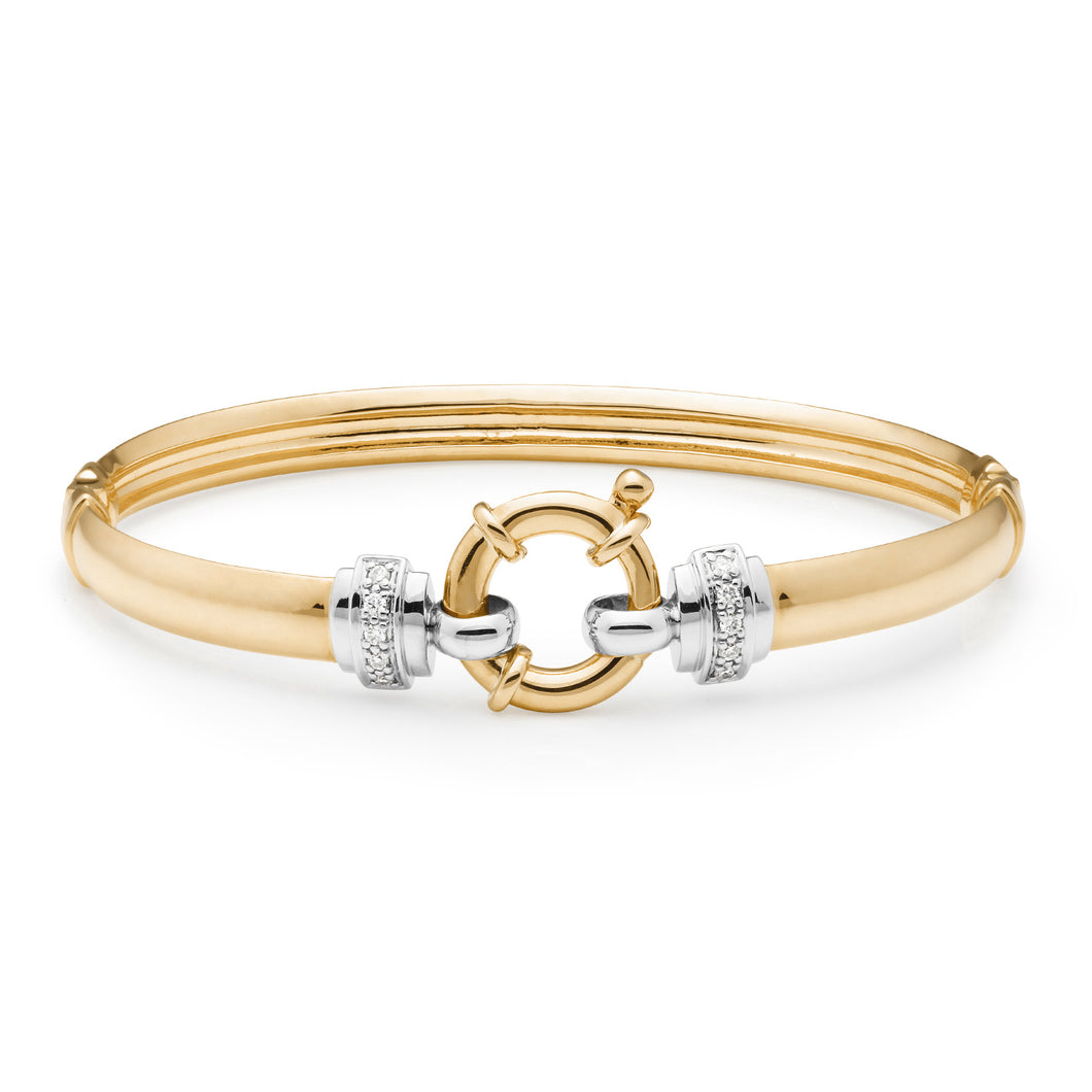 Gold Bangle with Diamonds