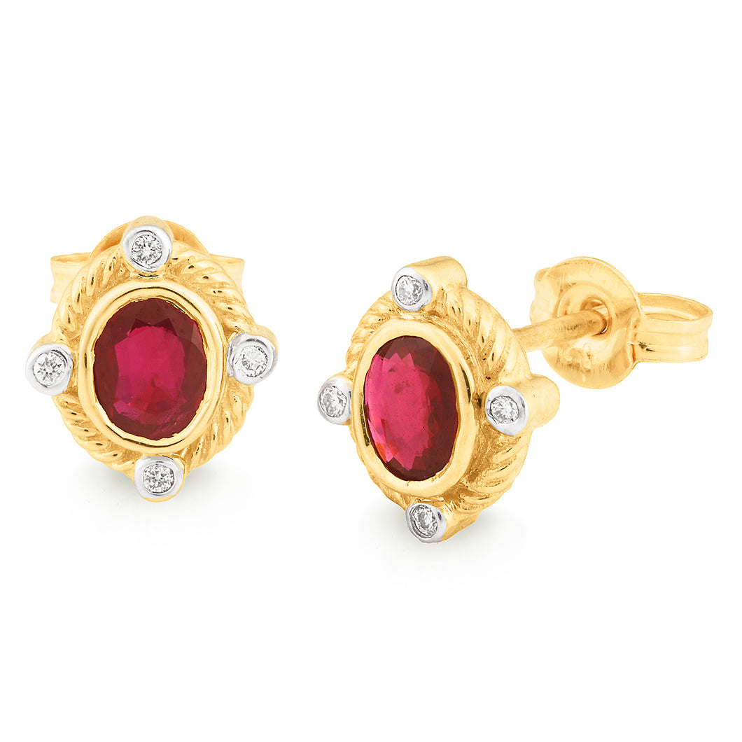 Ruby and Diamond Earrings