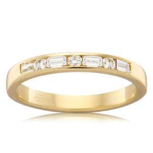 Baguette and Round Diamond Band