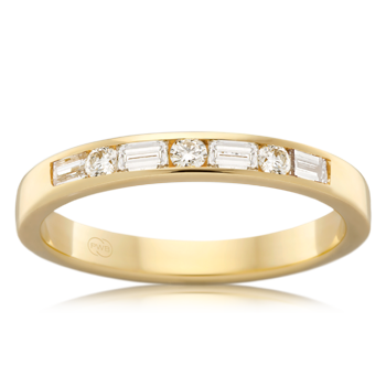 Baguette and Round Diamond Band